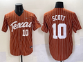 Men's Texas Longhorns Mia Scott #10 Brown Replica Player Jersey