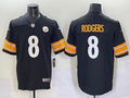 Men's Pittsburgh Steelers Aaron Rodgers #8 Black Game Jersey2