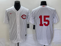 Men's Cincinnati Reds Anthony Rizzo #15 White 2022 MLB at Field of Dreams Game Authentic Player Jersey1
