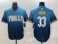 Men's Philadelphia Phillies Edmundo Sosa #33 Blue 2024 City Connect Limited Player Jersey1