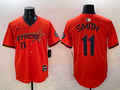Men's Houston Astros Cam Smith #11 Orange 2025 City Connect Limited Player Jersey1