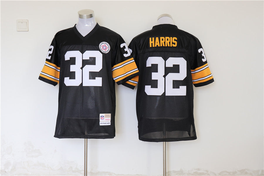 Men's Pittsburgh Steelers Franco Harris  Black Legacy Replica Jersey1