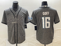 Men's Detroit Lions Jared Goff #16 Gray Game Jersey1 Joint Edition