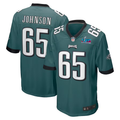 Men's Philadelphia Eagles Lane Johnson #65 Midnight Green Super Bowl LVII Patch Game Jersey1