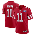 Men's San Francisco 49ers Brandon Aiyuk #11 Scarlet Super Bowl LVIII Game Jersey1
