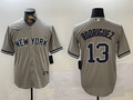 Men's New York Yankees Alex Rodriguez #13 Gray Replica Player Jersey1