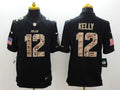 Men's Buffalo Bills Jim Kelly #12 Black Game Player Jersey1