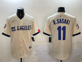 Men's Los Angeles Dodgers Roki Sasaki #11 Cream 2024 City Connect Limited Player Jersey1