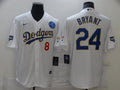 Men's Los Angeles Dodgers Kobe Bryant #8-24 White Alternate Game Jersey1