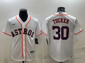 Men's Houston Astros Kyle Tucker #30 White Home Official Replica Player Jersey1