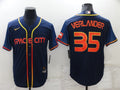 Men's Houston Astros Justin Verlander #35 Navy Space City Jersey1