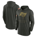 Men's Tampa Bay Buccaneers Nike Forest Green 2025 Salute to Service Sideline Dri-FIT Lightweight Hooded Pullover