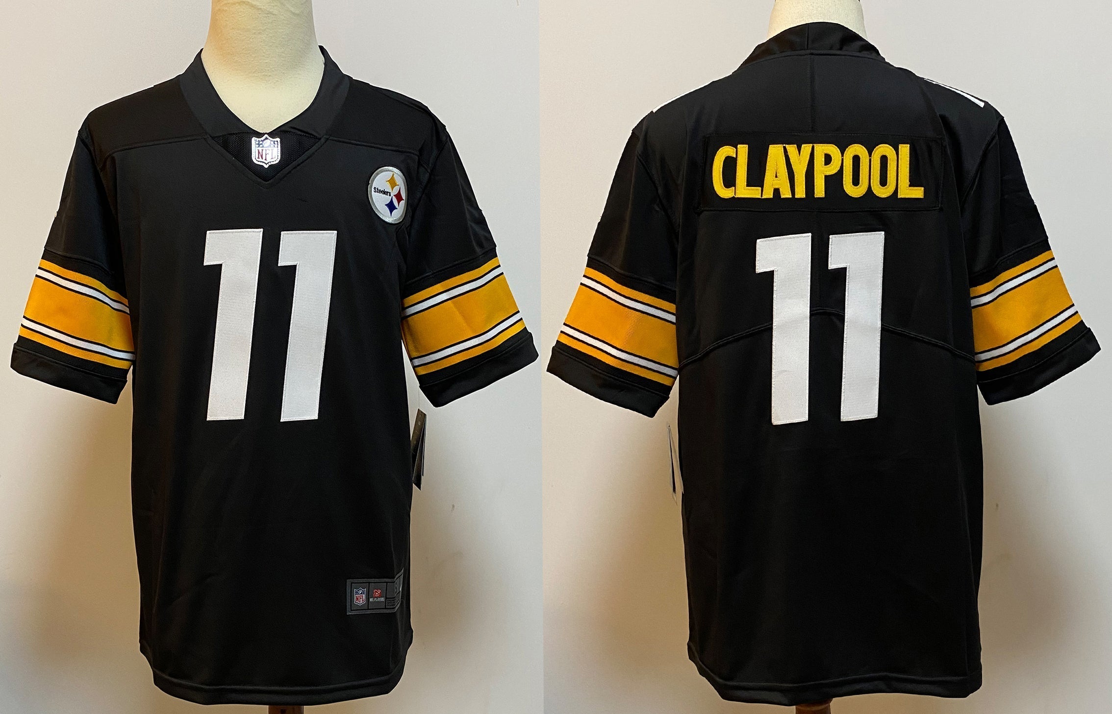 Men's Pittsburgh Steelers Chase Claypool #11 Black Player Game Jersey1