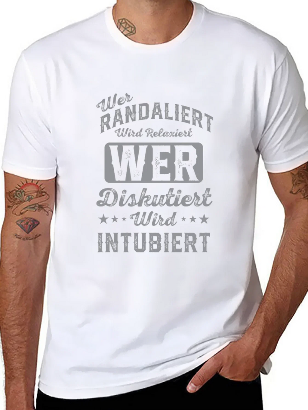 Humorous German T-Shirt - Wer Randaliert Wird Relaxiert