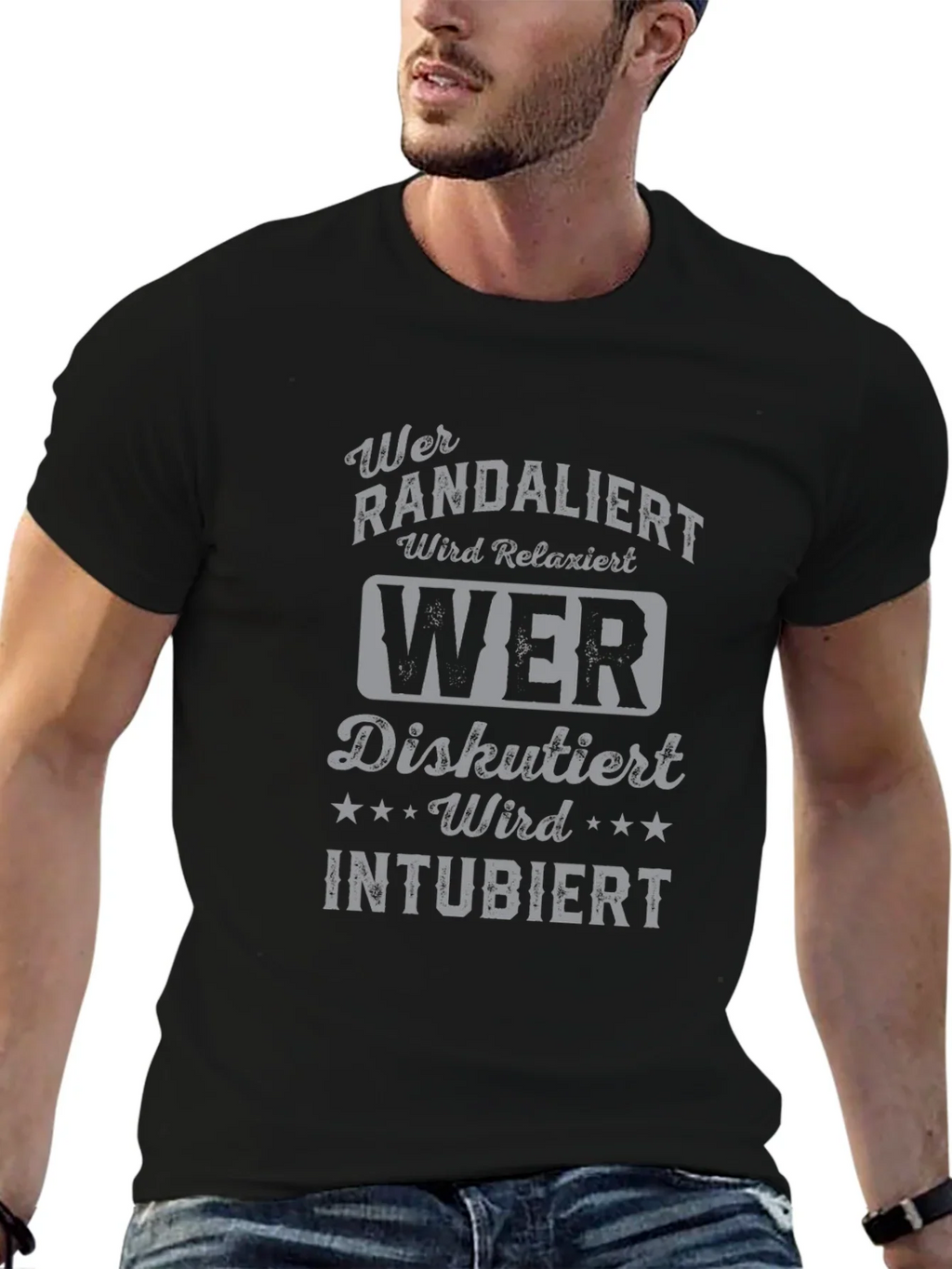 Humorous German T-Shirt - Wer Randaliert Wird Relaxiert