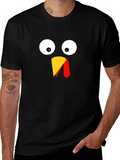 Funny Thanksgiving Turkey Face T-Shirt