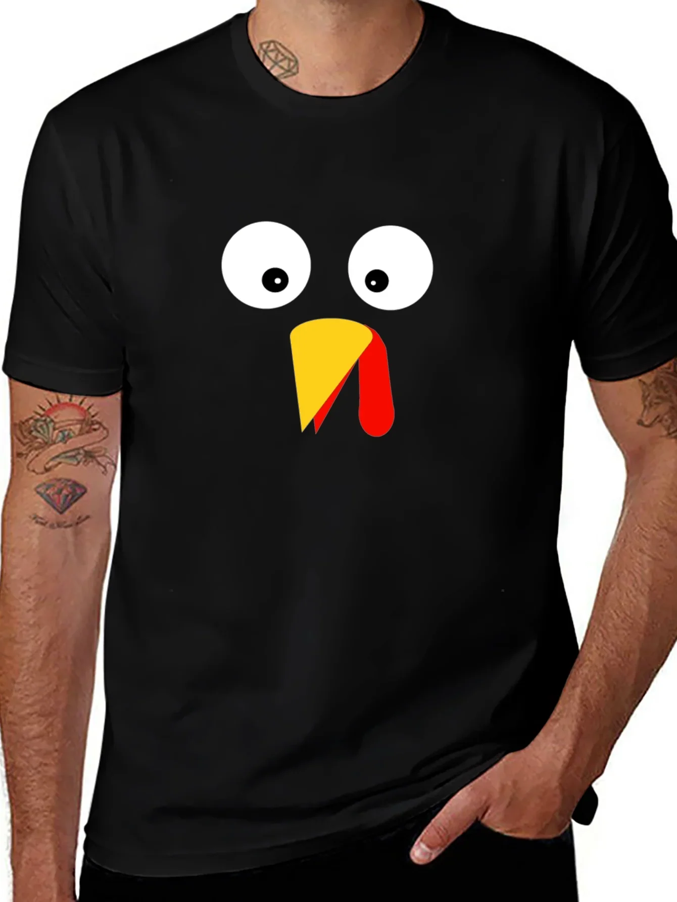 Funny Thanksgiving Turkey Face T-Shirt