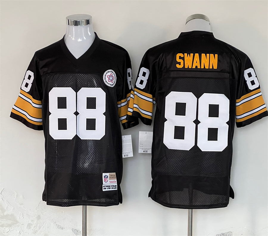 Men's Pittsburgh Steelers Lynn Swann  Black Legacy Replica Jersey1