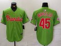 Men's Philadelphia Phillies Zack Wheeler #45 Green Limited Player Jersey1