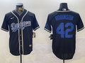 Men's Los Angeles Dodgers Jackie Robinson #42 Black Game Player Jersey1