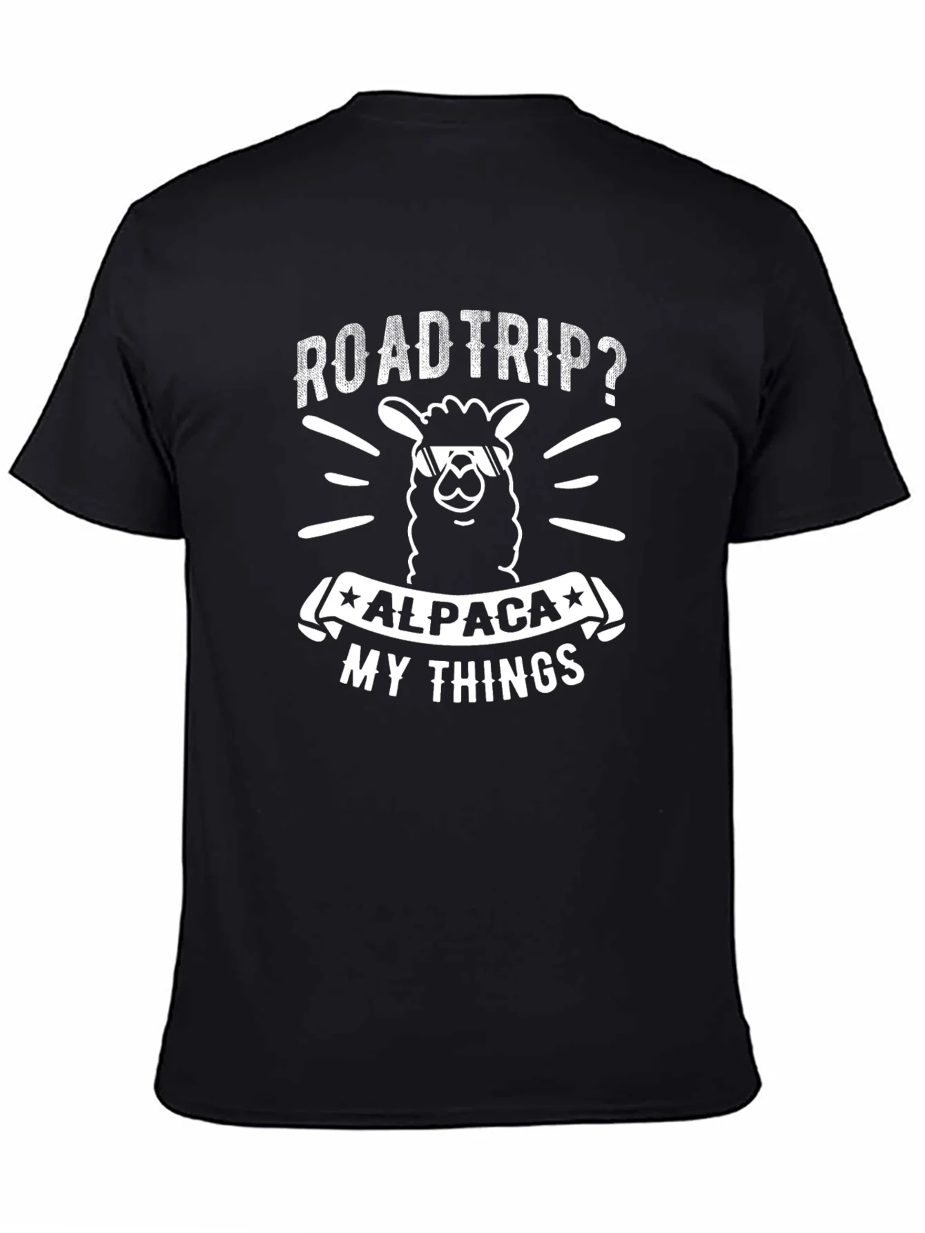 Roadtrip Alpaca My Things T-Shirt - Black Graphic Tee