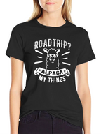 Roadtrip Alpaca My Things T-Shirt - Black Graphic Tee