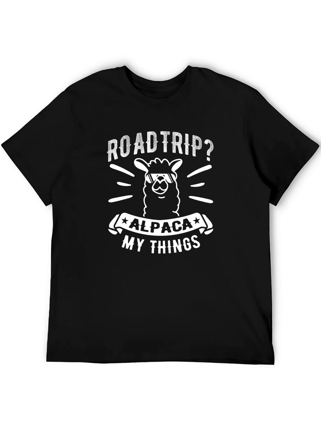 Roadtrip Alpaca My Things T-Shirt - Black Graphic Tee