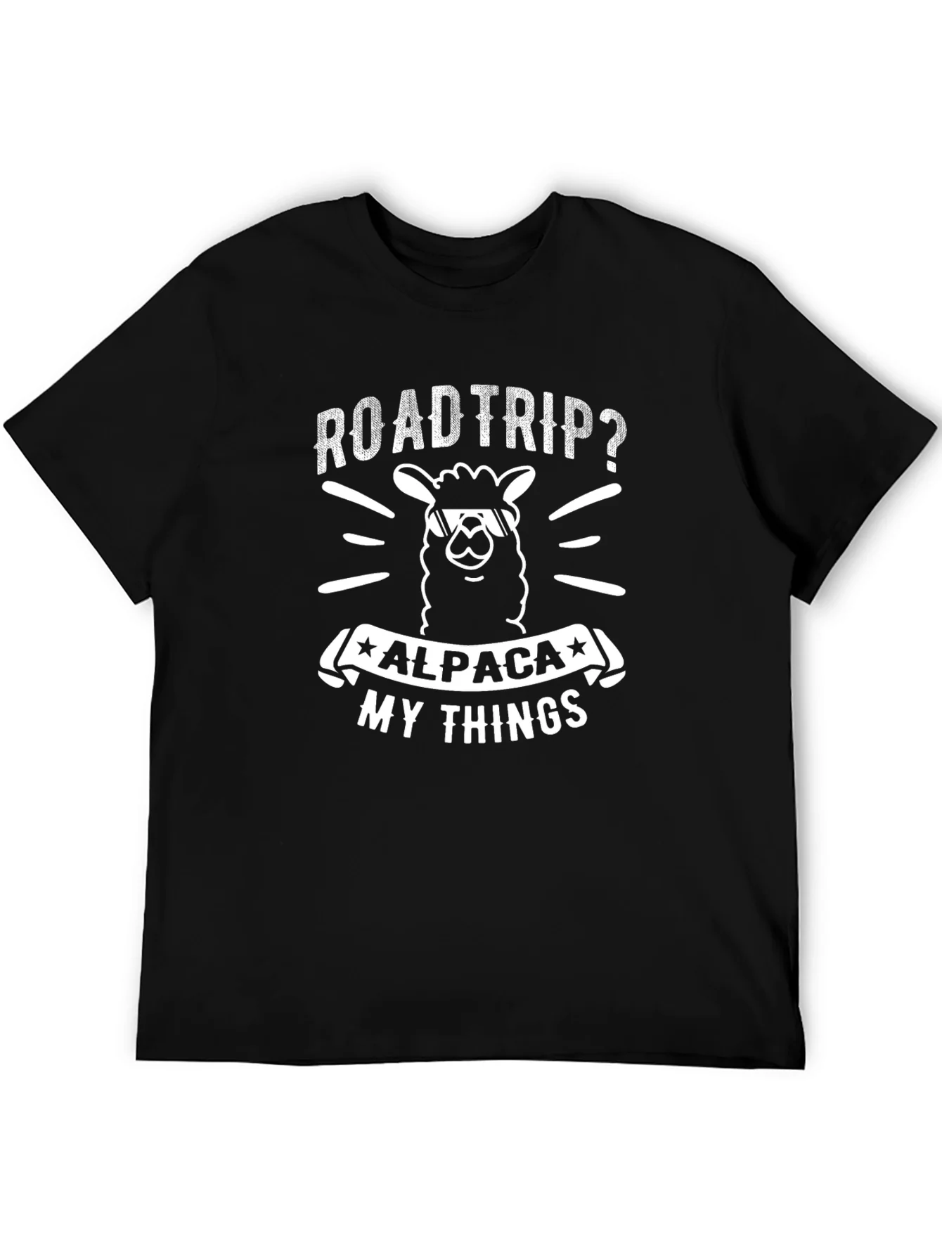 Roadtrip Alpaca My Things T-Shirt - Black Graphic Tee