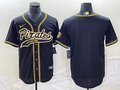 Men's Pittsburgh Pirates Black Blank Replica Jersey1 Joint Edition