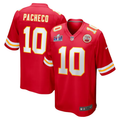 Men's Kansas City Chiefs Isiah Pacheco #10 Red Super Bowl LVIII Game Jersey1
