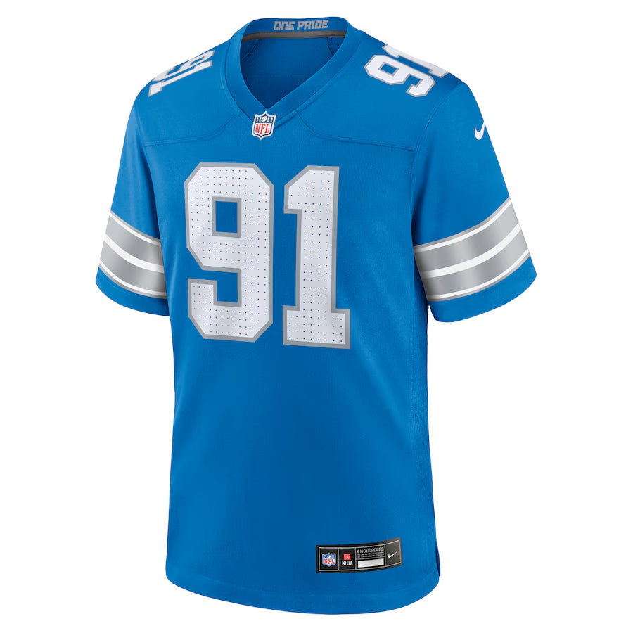 Men's Detroit Lions Tyleik Williams Nike Blue 2025 NFL Draft First Round Pick Game Jersey