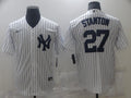 Men's New York Yankees Giancarlo Stanton #27 White Replica Baseball Jersey1