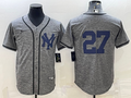 Men's New York Yankees Giancarlo Stanton #27 Gray Replica Game Name Jersey1