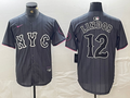Men's New York Mets Francisco Lindor #12 Graphite 2024 City Connect Limited Player Jersey1