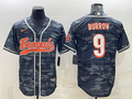 Men's Cincinnati Bengals Joe Burrow #9 Grey Camouflage Fashion Game Jersey2