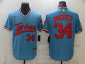 Men's Minnesota Twins Kirby Puckett #34 Blue Replica Player Jersey1
