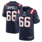 Men's New England Patriots Will Campbell Nike Navy 2025 NFL Draft First Round Pick Game Jersey