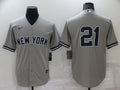Men's New York Yankees Paul ONeill #21 Gray Replica Player Name Jersey