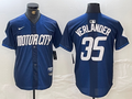 Men's Detroit Tigers Justin Verlander #35 Navy 2024 City Connect Limited Jersey1