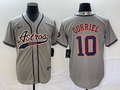 Men's Houston Astros Yuli Gurriel #10 Gray Replica Jersey1 Joint Edition