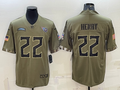 Men's Tennessee Titans Derrick Henry #22 Olive 2022 Salute To Service Player Limited Jersey1