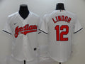 Men's Cleveland Guardians Francisco Lindor #12 White Replica Baseball Jersey1