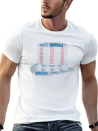 America Word Art Black T-Shirt