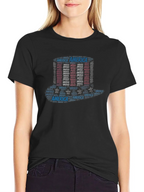 America Word Art Black T-Shirt