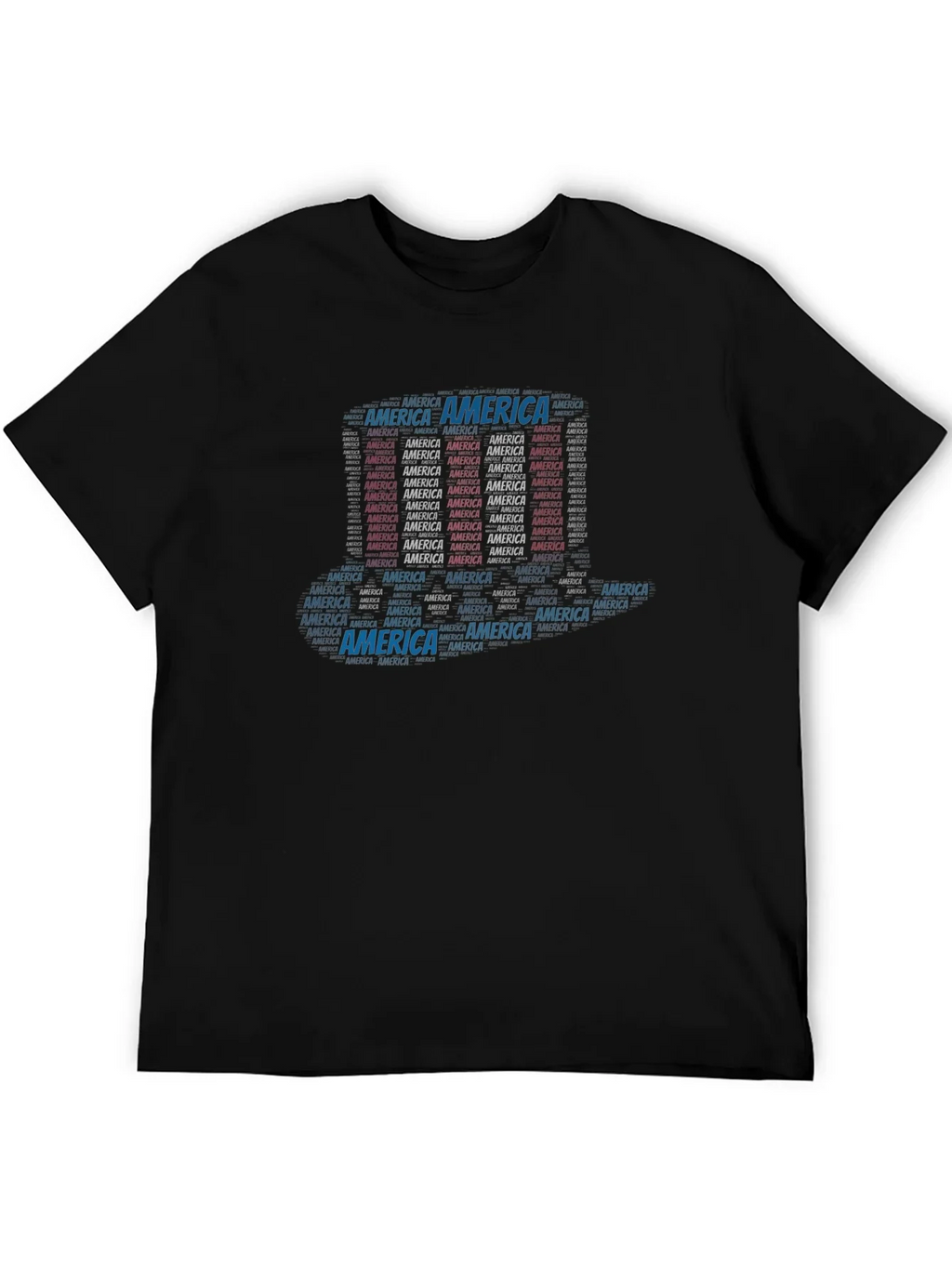 America Word Art Black T-Shirt