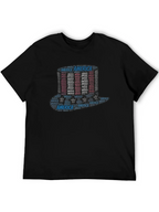 America Word Art Black T-Shirt