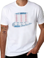America Word Art Black T-Shirt