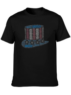 America Word Art Black T-Shirt