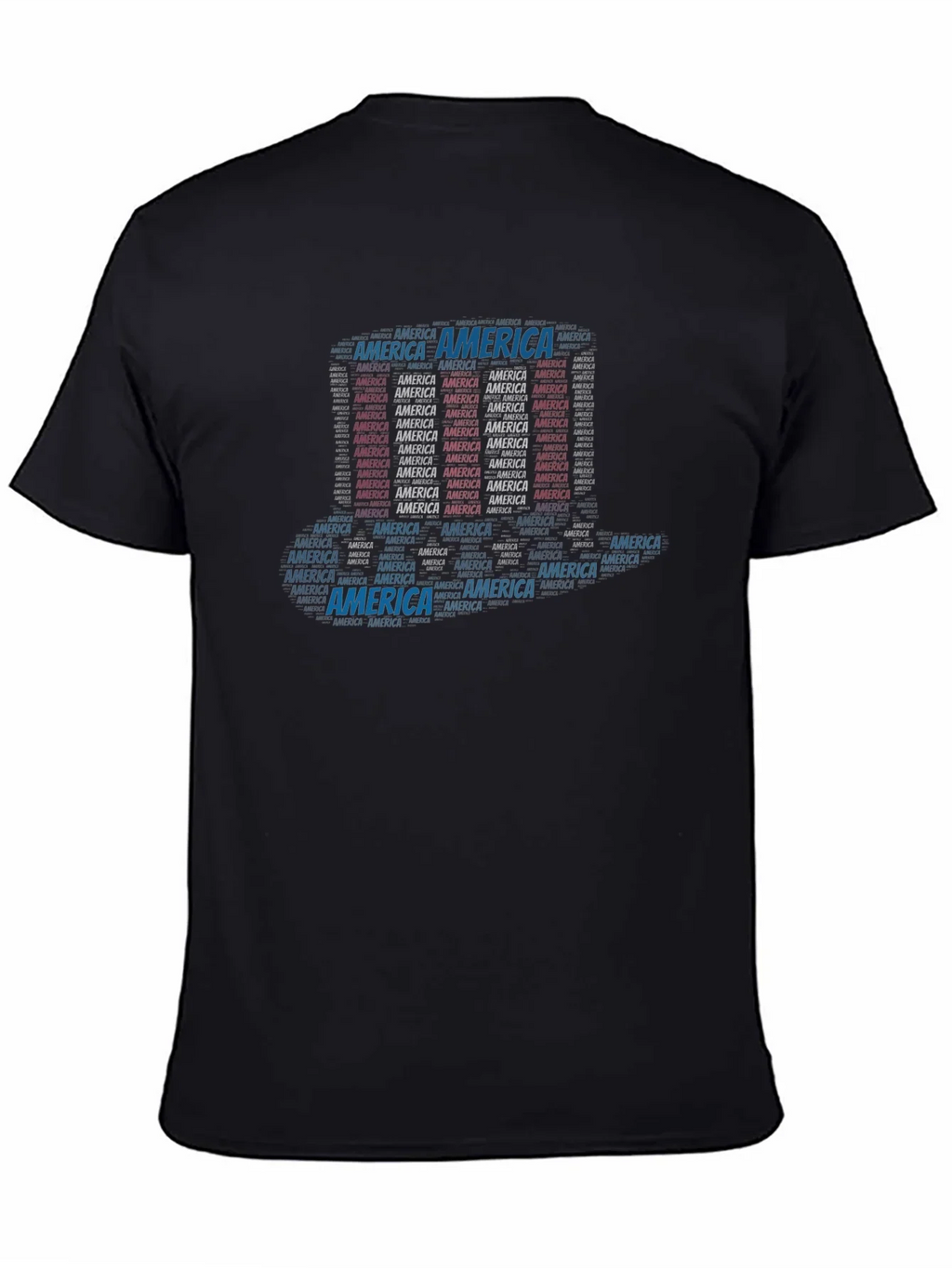 America Word Art Black T-Shirt