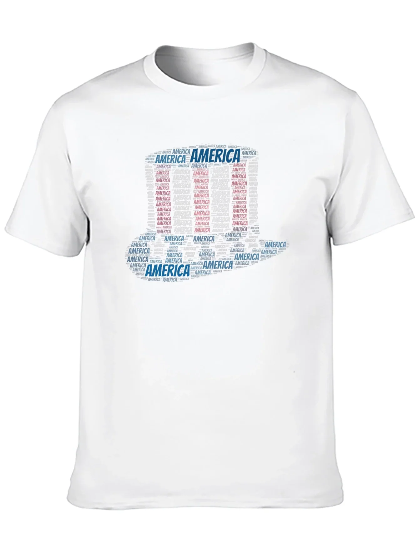America Word Art Black T-Shirt